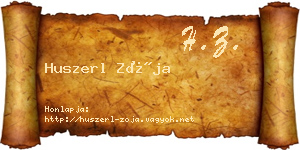 Huszerl Zója névjegykártya